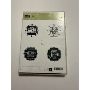Stampin' Up! Tags 4 You Mount Rubber Stamp Set Holidays‎ Celebration